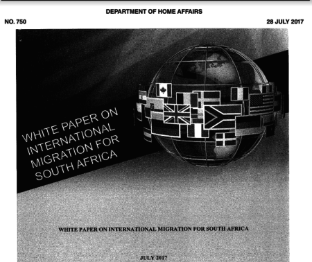 The latest white paper on international migration for South Africa